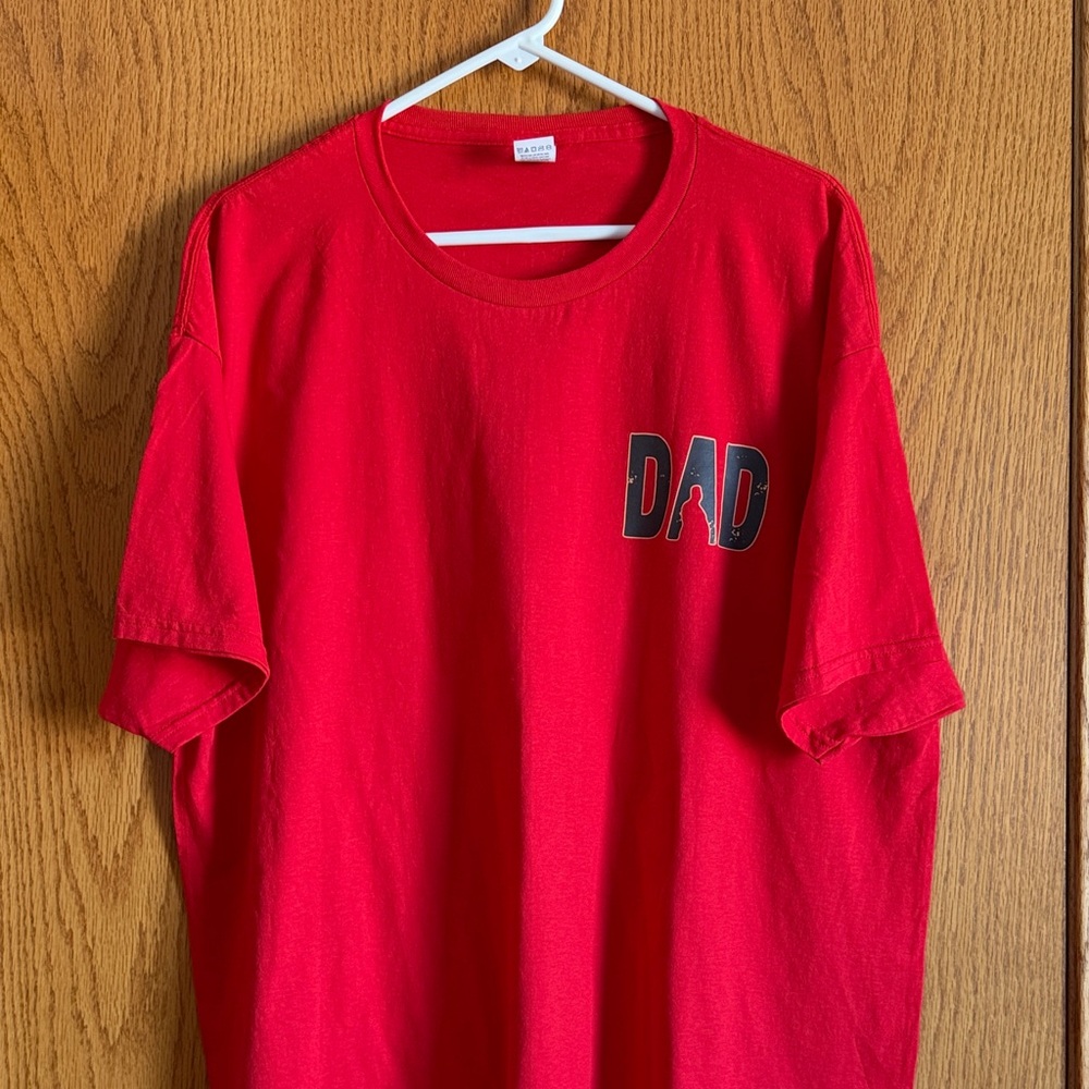 Red "DAD" Graphic Tee | Handmade | Casual T-Shirt | Over My Dad Body
